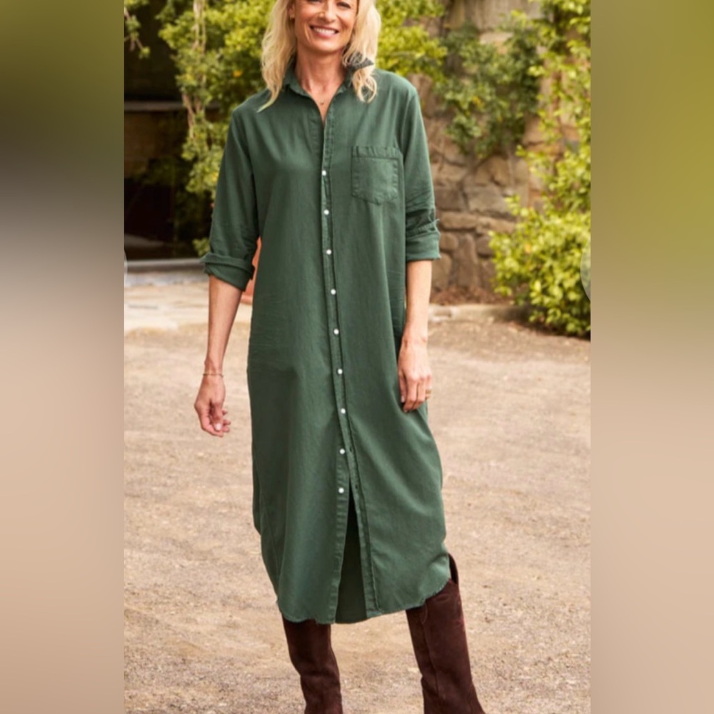 New•Frank & Eileen• size XL•Rory dress•material:famous denim• color: sage green